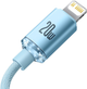 Kabel Baseus Crystal Shine Series Fast Charging Data Cable Type-C to IP 20W 1.2 m Sky Blue (CAJY001303) - obraz 4