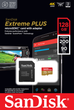 Карта пам'яті SanDisk Extreme PLUS microSDXC 128GB Class 10 V30 + SD-адаптер (SDSQXBD-128G-GN6MA) - зображення 2