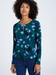 Bluzka damska w kwiaty Greenpoint TOP718W22FLW04 40 Niebieska (5903245334792) - obraz 1