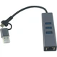 Концентратор USB 3.0 Type-C/Type-A to RJ45 Gigabit Lan, 3*USB 3.0, cable 13 cm Dynamode (DM-AD-GLAN-U3) - зображення 2