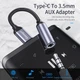 Адаптер переходник Essager Type-C-3.5мм Aux для наушников Jack AUX Headphone Adapter Cable DAC чип Black (YM1445) - изображение 2