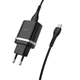 СЗУ Hoco C12Q Smart QC3.0 18W (1USB-A) + кабель USB to MicroUSB Черный - изображение 1