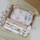 Набор пеленок для новорожденных a.l.babybox Зайка с мамой и Зайки на полянке Розовый - изображение 1