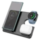 Бездротова зарядка Qi 3в1 HOCO CQ2 Flash folding QI |27W Max| Док-станція для iPhone + iWatch + Airpods Black - зображення 1