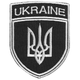 Шеврон нашивка на липучці налевий Тризуб України UKRAINE, вишитий патч 7х9 см - зображення 1