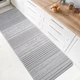 Прорезиненный Безворсовый Коврик на Кухню Kitchen 1924608 Светло-Серый 67х120 см - изображение 1