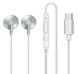 Наушники Type-C проводные вакуумные с микрофоном гарнитура REMAX Wired Earphone for Music & Call RM-711a Белый - изображение 2