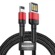 Кабель для зарядки Lightning Apple iphone BASEUS Cafule Special Edition 1M 2.4A Черно-Красный (CALKLF-G91) - изображение 2