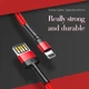 Кабель для зарядки Lightning Apple iphone BASEUS Cafule Special Edition 1M 2.4A Черно-Красный (CALKLF-G91) - изображение 5