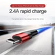 Кабель для зарядки Lightning Apple iphone BASEUS Cafule Special Edition 1M 2.4A Черно-Красный (CALKLF-G91) - изображение 8