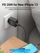 Мережевий зарядний пристрій Vention 1-port USB-C Wall Charger(20W) EU-Plug Black (FADB0-EU) (FADB0-EU) - зображення 3