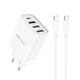 Сітчастий зарядний пристрій BOROFONE BA79A Clever four-port PD20W(1C3A) Charger Set (Type-C to Type-C) White (6941991102714) - зображення 1