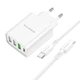 Сітчастий зарядний пристрій BOROFONE BA79A Clever four-port PD20W(1C3A) Charger Set (Type-C to Type-C) White (6941991102714) - зображення 5
