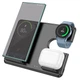 Зарядка Qi Hoco Flash folding 3-in-1 wireless fast charger CQ2 (Sam Watch / phone / earphone, 15wqi, 27w Type-C) черная - изображение 1