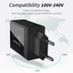 СЗУ Essager Fangbo QC3.0 3U (QC+Dual 2.4A) Charging Head black (ECTQC3-FBB01 - зображення 3