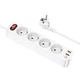 Подовжувач мережевий HOCO NS1 2USB/1Type-C, 4Розетки, 4000W, 20W/3A, Power Delivery/Quick Charge, 1.8м Білий - изображение 1