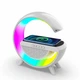 Портативна колонка з RGB-підсвіткою, зарядка, нічник BT/TF/Wireless Charger/USB/FM/AUX 10 Вт, біла - изображение 2