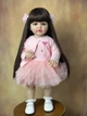 Большая виниловая кукла ручной работы в платье Reborn Baby Doll с настоящими волосами и красивыми глазами - изображение 2