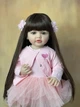 Большая виниловая кукла ручной работы в платье Reborn Baby Doll с настоящими волосами и красивыми глазами - изображение 4