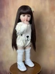 Велика вінілова лялька ручної роботи Reborn Baby Doll зі справжнім волоссям та красивими очима - зображення 2