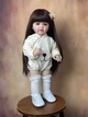 Велика вінілова лялька ручної роботи Reborn Baby Doll зі справжнім волоссям та красивими очима - зображення 3
