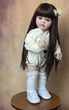 Велика вінілова лялька ручної роботи Reborn Baby Doll зі справжнім волоссям та красивими очима - зображення 4