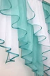 Кухонный комплект VR-Textil № 070к шторка с ламбрекеном бирюзовый с белым 200х170 см (50-335) - изображение 5