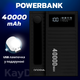 Повербанк УМБ 40000 mah QC 3.0 PD20 power bank Andowl Q-CD4000X1 потужний павербанк для ноутбука телефона роутера зовнішній портативний акумулятор з дисплеєм великої ємності чорний - зображення 1