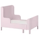 Раздвижная кровать с реечным дном IKEA БУСУНГЕ, светло-розовый, 80x200 см, 902.290.17 - изображение 1