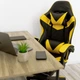 Крісло ігрове GAMING CHAIR OC-810 з підставкою для ніг, колір чорний/жовтий - зображення 5