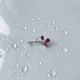 Серебряная брошка с натуральным рубином 2.365ct, фианитами (2152781) - изображение 2