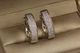 Серьги кольца Хuping Jewelry овальные с камнями три дорожки 2,2 см серебристые - изображение 2