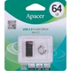 Флеш пам'ять Apacer AH112 64GB Flash Drive USB2.0 універсальний накопичувач/флешка для зберігання, перенесення та обміну даними для пристроїв/ПК/ноутбука з ланцюжком Сріблястий-Червоний - изображение 2