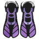Ласты тренировочные короткие с открытой пяткой CIMA 8968 размер L-XL (42-47) Purple-Black - изображение 2