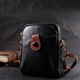Удобная сумка трапеция для женщин из натуральной кожи Vintage 22269 Черная - изображение 7