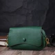 Кожаная женская сумка в красивом цвете и с фигурным клапаном Vintage 22430 Зеленая 4493628 - изображение 9