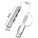 Портативный Type-C HUB с адаптером для USB / концентратор UH05-D, хаб 4в1: 3 x USB 2.0, 1 x USB 3.0, Silver - изображение 3