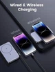 Магнітна батарея UGREEN PB206 Magnetic Magsafe Powerbank 10 000mAh 20W USB-C зі складною підставкою Бездротовий портативний павербанк White - зображення 4