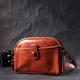 Глянцевая женская сумка на каждый день из натуральной кожи VINTAGE Leather Bag 22419 Коричневый - изображение 7