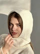 Капор женский теплый из ангоры D.Hats молочный с узором - изображение 1