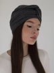 Шапка тюрбан из ангоры зимняя D.Hats серого цвета - изображение 4