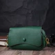 Женская зеленая кожаная сумка Vintage с фигурным клапаном горизонтальная модель для города (bg224fash30) - изображение 10