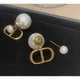 Сережки з великою перлиною "Gold Pearl", золото - изображение 3