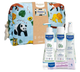 Набір Mustela Jungle Baby Toilet Bag Бальзам 50 мл + Гель для душу 200 мл + Молочко для тіла 300 мл + Спрей для тіла 200 мл + Сумка (8436034153634) - зображення 1