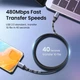 Кабель UGREEN US535 USB-C to USB-C 3.1 PD 240W 5A 1m Space Gray (15311) - изображение 9