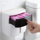 Держатель туалетной бумаги Ecoco настенный с полкой для телефона - White Black Ecoco ECOCO-W/B белый|черный - изображение 3