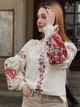 Невероятная женская вышиванка на домотканом льне "Марьяна" блуза с цветочным орнаментом 11946-56 (2XL) - изображение 2