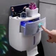 Держатель туалетной бумаги Ecoco настенный с полкой для телефона - White Grey - изображение 2