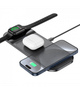 Бездротова зарядка Qi HOCO Step 3in1 wireless fast charger CQ5 (iWatch) 22.5W black - зображення 3