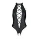 Боді з екошкіри Passion NANCY BODY 6XL/7XL black, з імітацією шнурівки та відкритим доступом - зображення 3